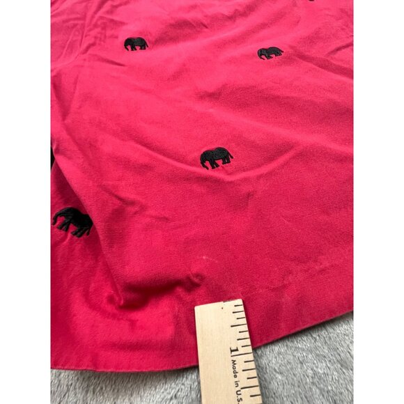 Orvis Mens 42 Red Embroidered Elephant Pattern Short Cotton RN70534 Golf Fishing - Picture 10 of 11
